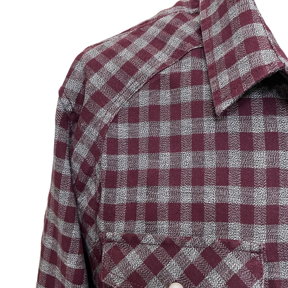 American Rag men’s long sleeve button up shirt purple & gray checks size Large - Picture 2 of 11